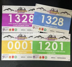 Custom printed bib numbers