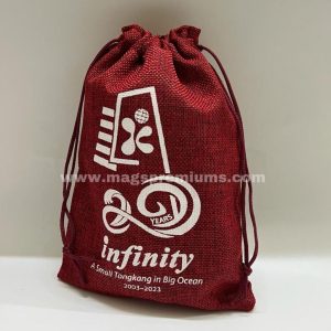 Jute Drawstring Pouch printing