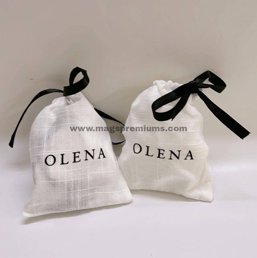 Printed Ribbon Pouch olena jute pouch