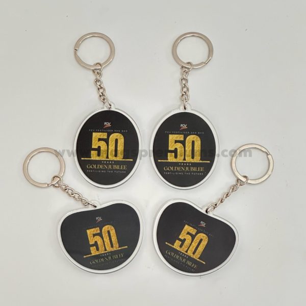 Custom acrylic keychain with personalized printing, perfect for corporate gifts, promotional giveaways, and events