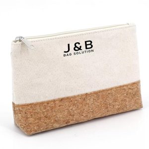 Canvas with cork zipper pouch