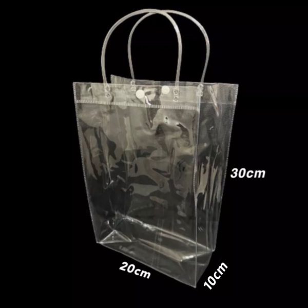 Clear PVC Tote Bag with button