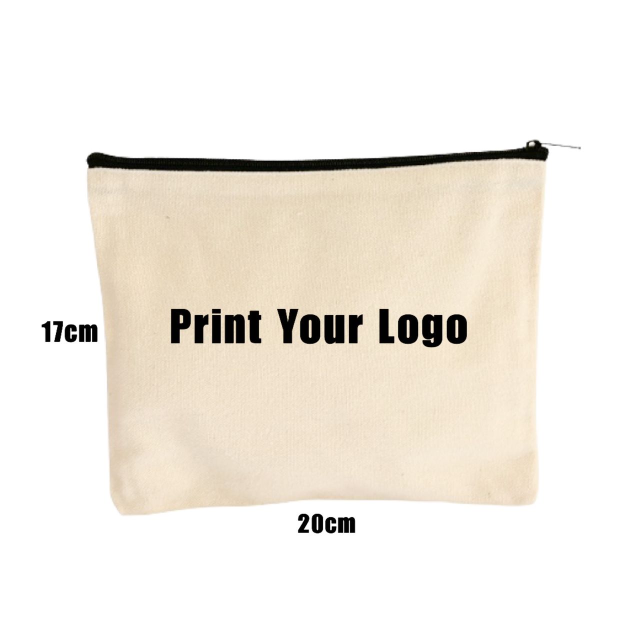 Custom Large Natural Canvas Pouch with Colored Zipper - Design Pouches  Online at