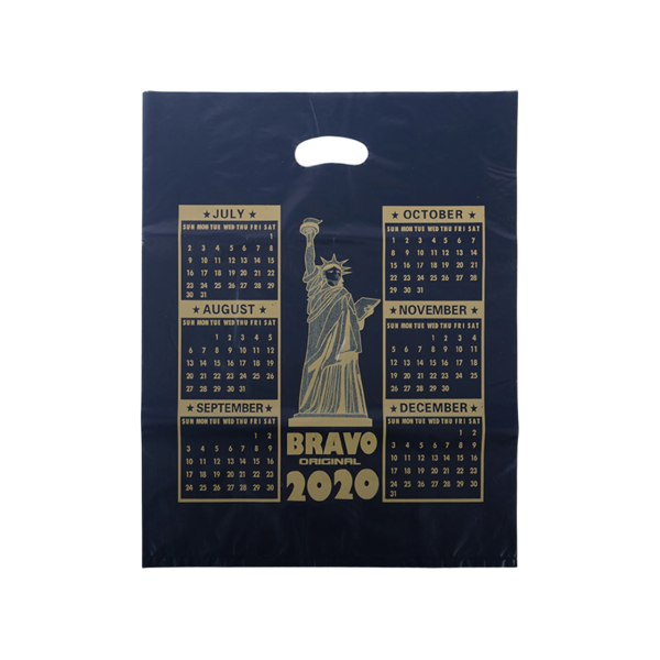 Custom die cut plastic bags with logo printing, perfect for retail stores, corporate events, and promotional giveaways. Bulk printing available in Malaysia
