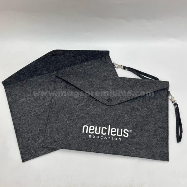 Custom felt folder with personalized logo printing, perfect for corporate branding, office use, and promotional giveaways