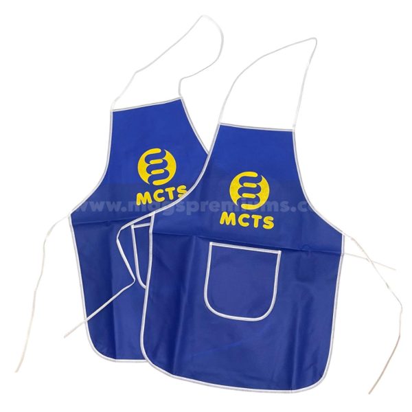 Branded aprons with custom designs, ideal for chefs, baristas, and promotional events. Order in bulk from a trusted supplier in Malaysia