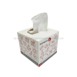 custom printed tissue box with logo and branding