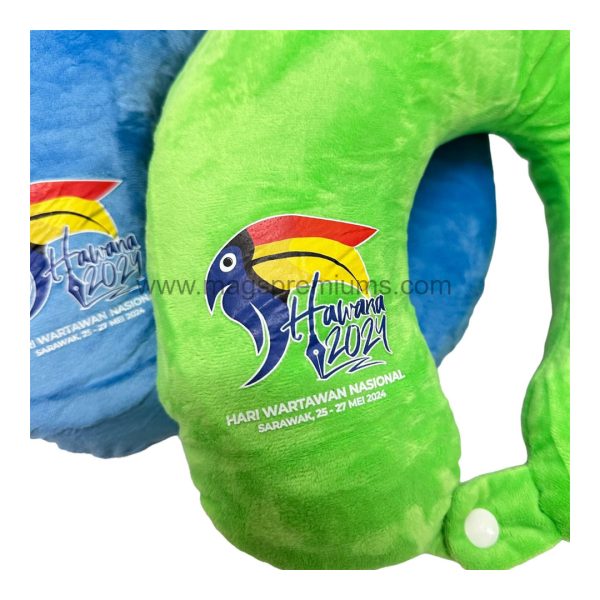Customized logo on travel pillow