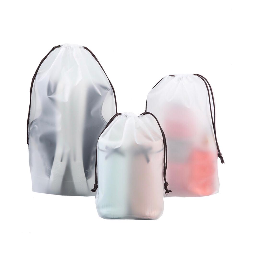Frosted pvc drawstring pouch