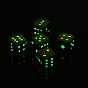 Glow in the dark dice