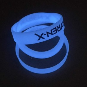 Glowing in the Dark Silicone Wristbands Glow Blue