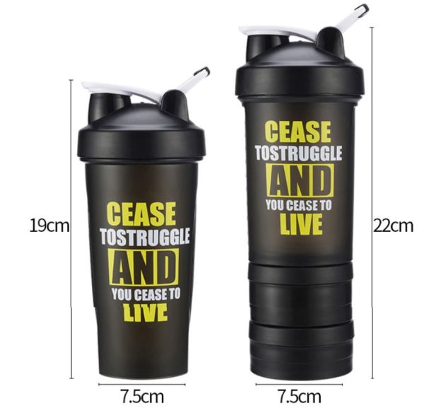Printed Gym Protein Bottle 600ml