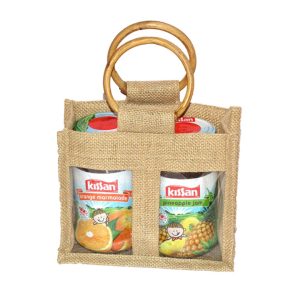 Jute storage Jute Gift Bag With Window