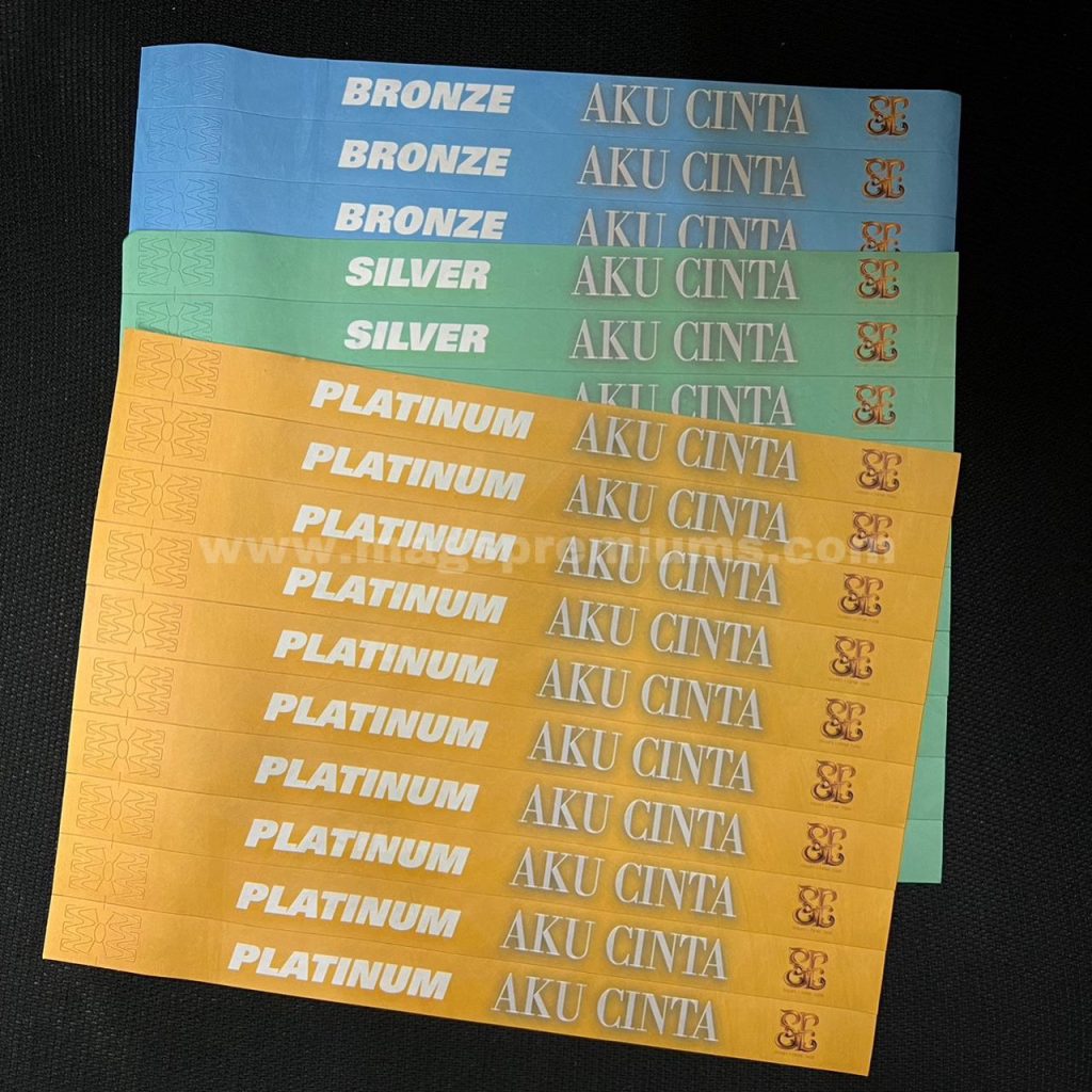 Durable and disposable Tyvek wristbands with personalized printing for theme parks, corporate events, and school activities. Lightweight, budget-friendly, and available in various designs. Bulk orders in Malaysia