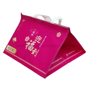 Personalized cooler bag with custom festive print and insulated box design