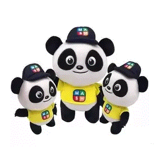 Custom Made Toy Custom panda plush toys with printed logo shirts, group set of personalized mascot plush dolls