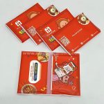Festive wet tissue packaging for corporate giveaways