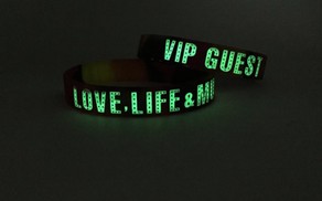 Silicone Wristband Text Glowing