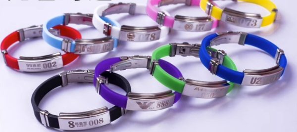 Silver Glaze Stainless Steel Silicone Wristband