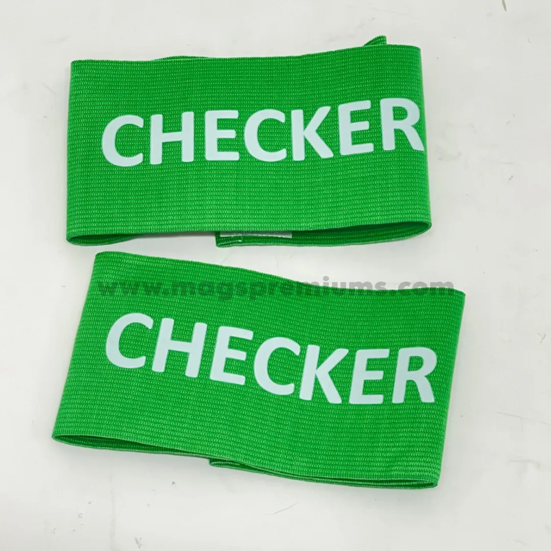 Captain Armband Printing green silicone wristbands printed with checker text