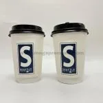 Coffee Cup Printing Malaysia Custom logo paper cups with black lids