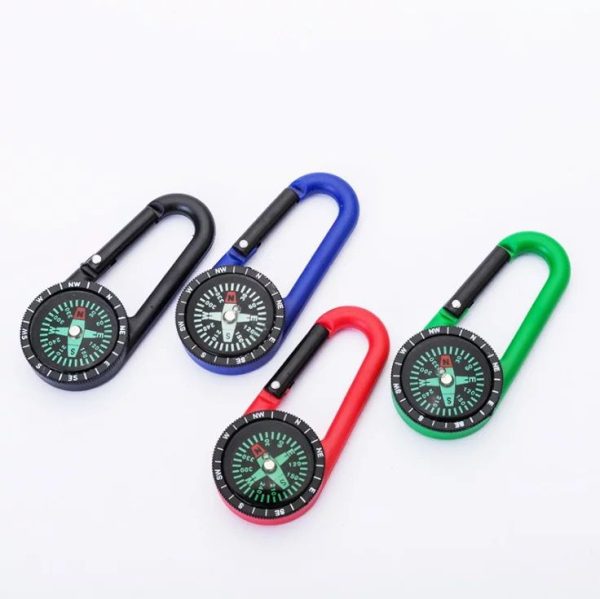 compass thermometer keychain