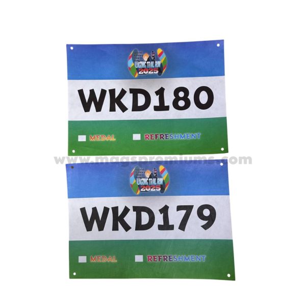 Custom TYVEK racing bibs with personalized numbers for your event – order now