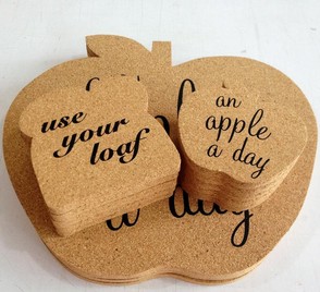 custom shaped cork coaster