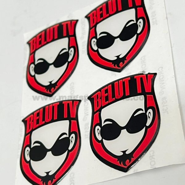 personalized custom epoxy sticker with logo, offering a premium look for labeling electronics, bottles, and corporate merchandise