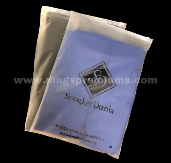 frosted ziplock bag with logo