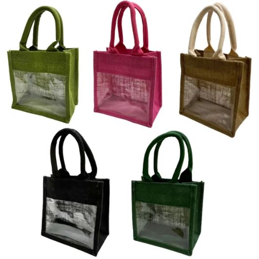 Custom Mini Jute Gift Tote Bag - Design Tote Bags Online at