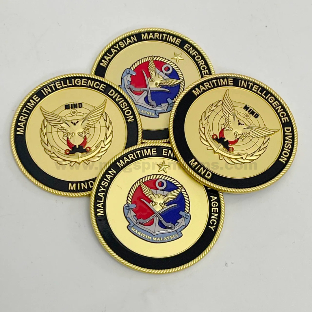 Custom Challenge Coin Custom challenge coin set with gold plated finish and soft enamel detailing for commemorative coin and agency recognition gifts
