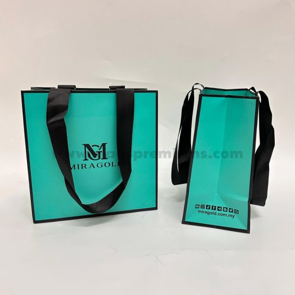 Eco-friendly printed paper bag with handles, perfect for corporate giveaways and events—customize your paper bag with your brand today