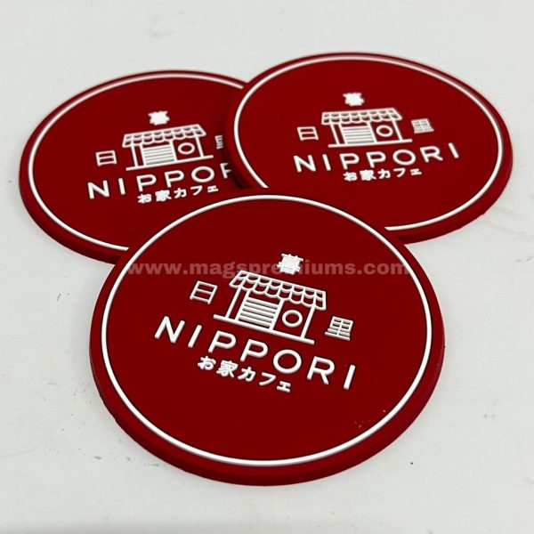 Custom coaster set featuring logo printing and unique design, suitable for bulk corporate orders, events, and personalized gifts.