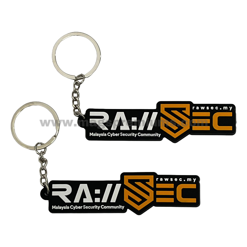 PVC Keychain Soft PVC keychain with custom logo design and metal key ring, suitable for corporate branding, clubs, events, and promotional gifts.