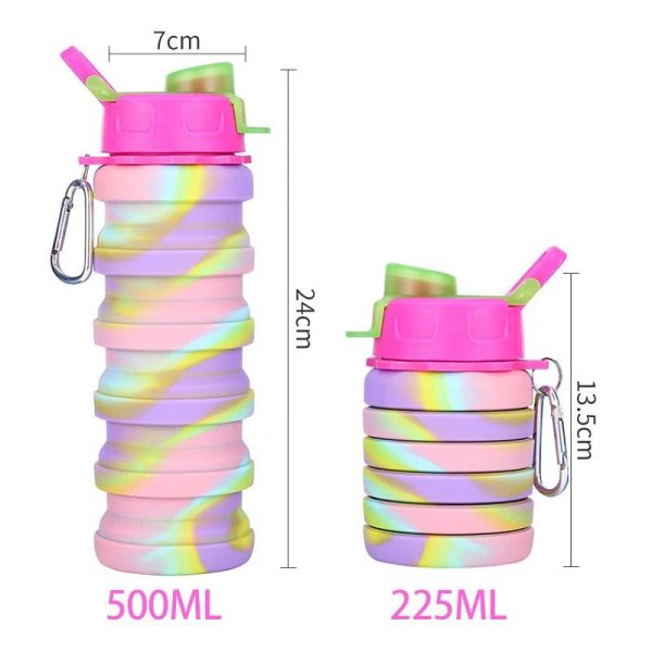 silicone portable foldable water bottle