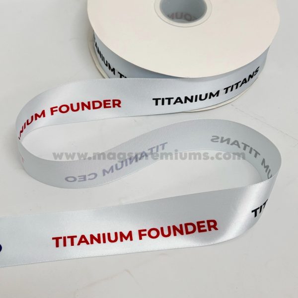 Silkscreen printed ribbon with custom logo for event decoration