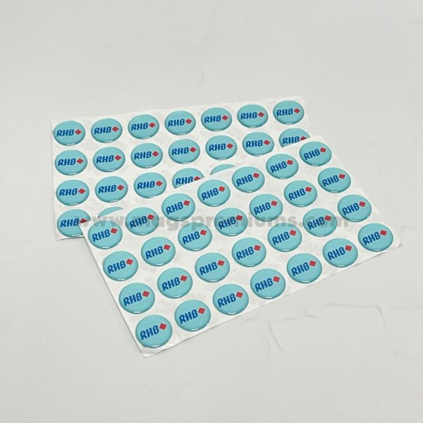 High-quality epoxy sticker printing – add a glossy touch to your brand logo or design today!
