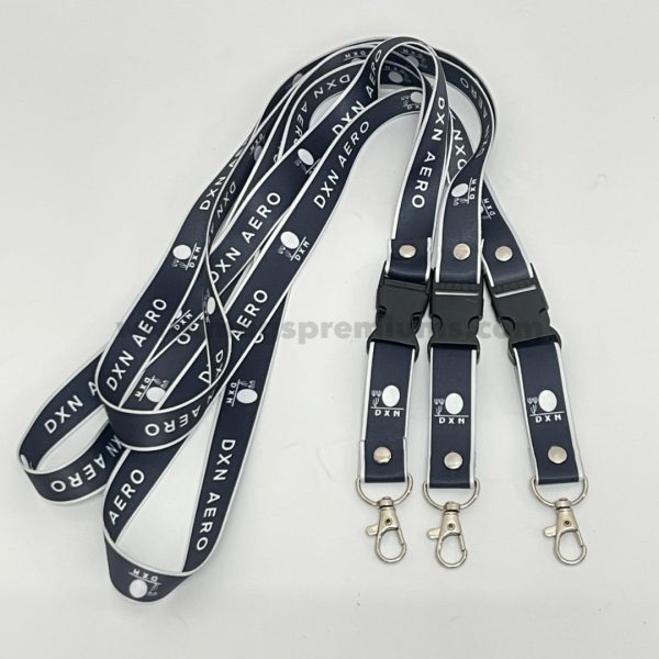 Promotional lanyard printing Malaysia provider with low minimum order and full customization including colors, text, and logo designs.