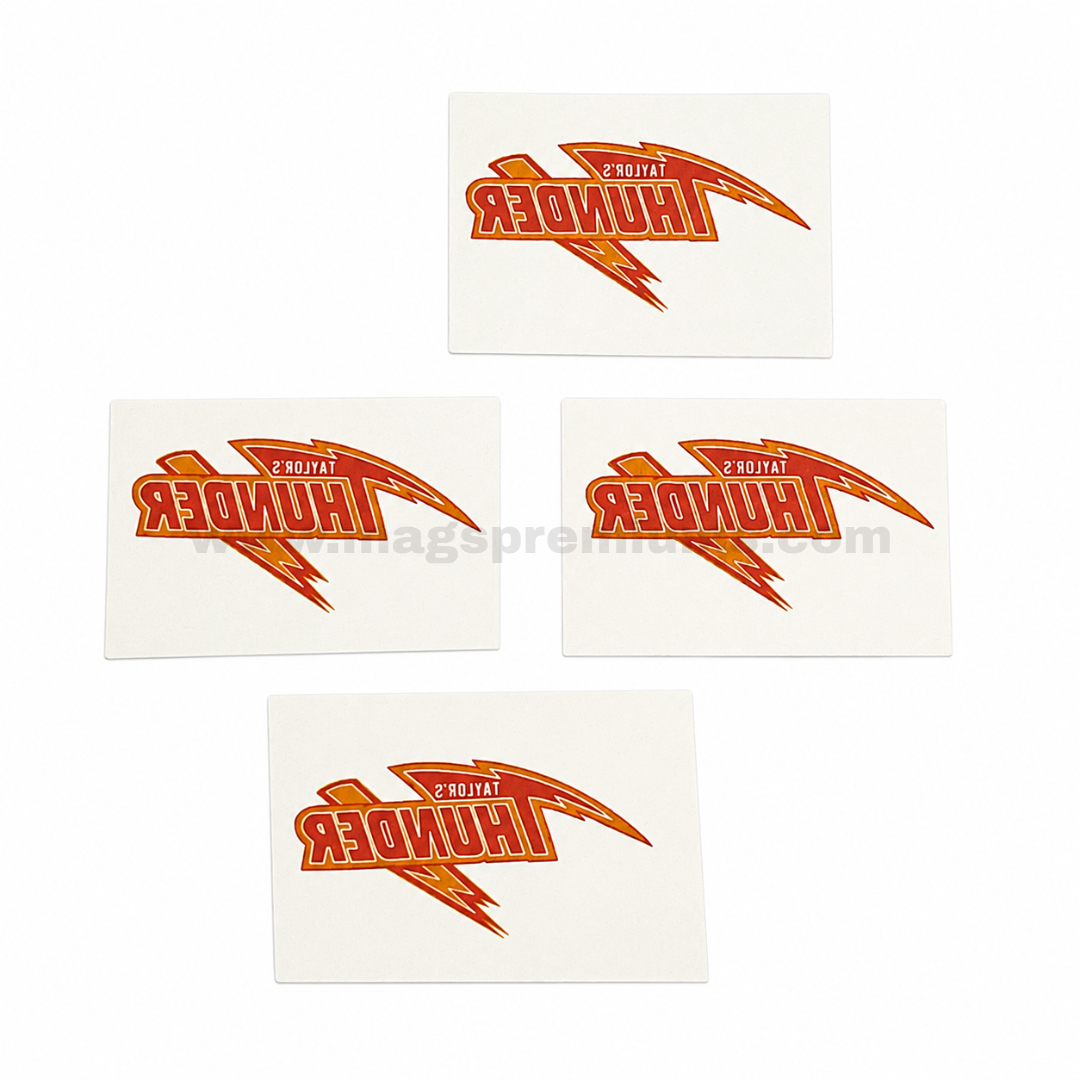 Temporary Tattoo Printing Temporary tattoo printing with custom Thunder logo design, waterproof transfer tattoo stickers for events, promotions, and brand marketing