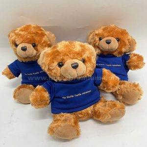 Custom plush toys with company branding, ideal for giveaways, retail merchandise, and marketing campaigns. Available in various sizes and animal designs. Bulk orders accepted.