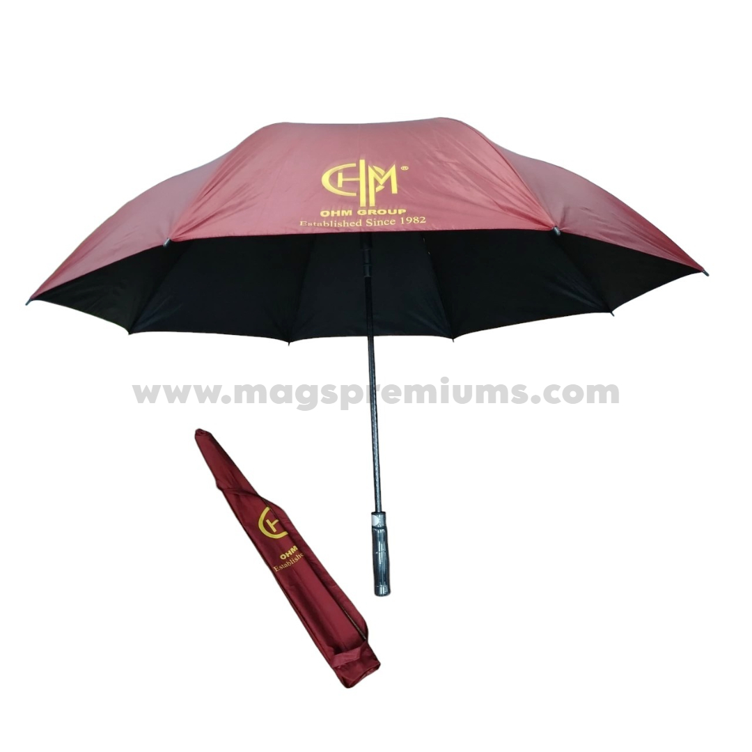 Custom Golf Umbrella Custom branded foldable umbrella with matching sleeve