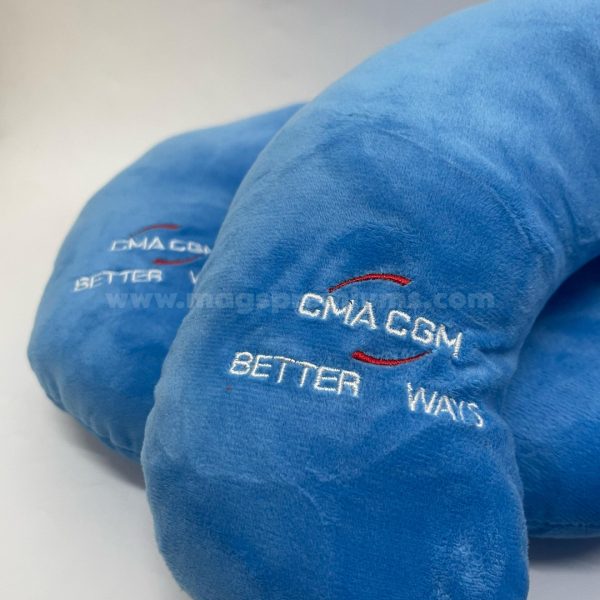 Soft and comfortable personalized neck pillow, ideal for travel, branding, and business promotions