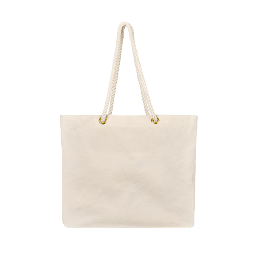 laminated canvas beach bag