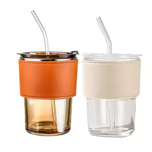 glass cup with straw
