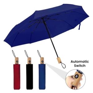 Auto Open Wooden Handle Fold Umbrella