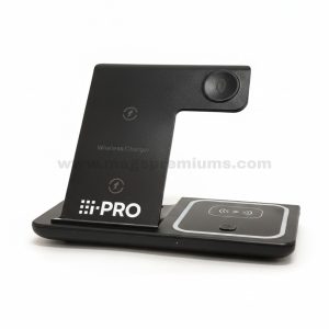 Multi device wireless charging stand with logo