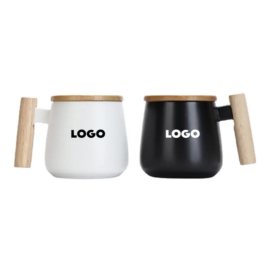 Wooden Handle Ceramic Mug