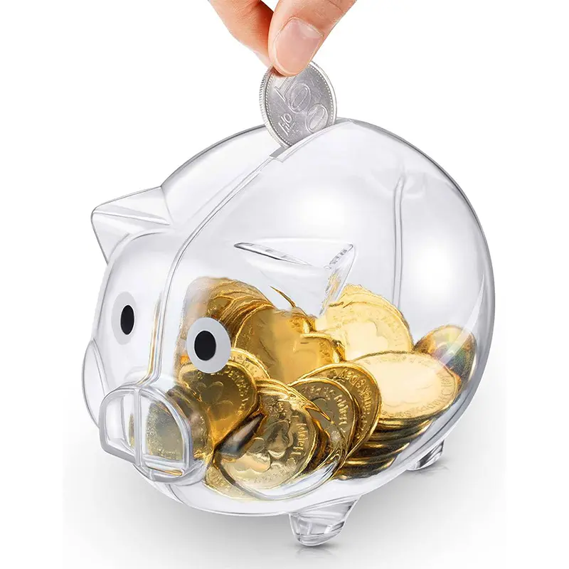 Transparent Plastic Piggy Bank