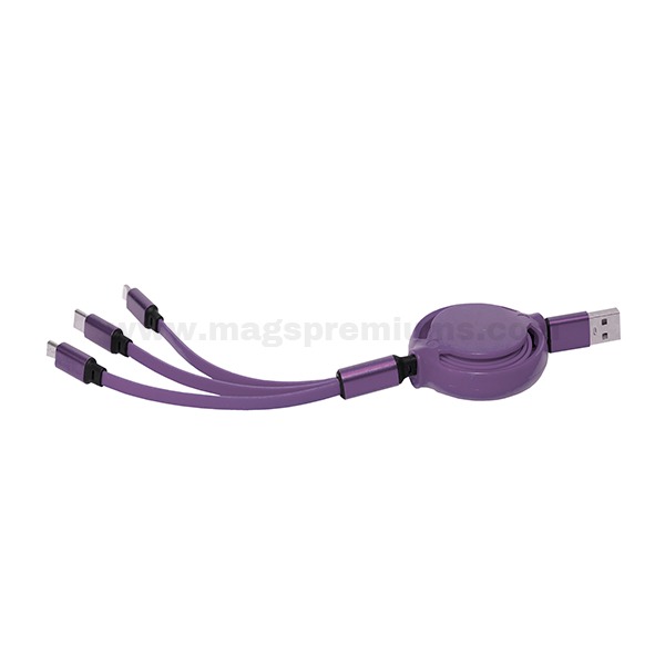Custom 3-in-1 Retractable USB Cable Printing Custom 3-in-1 Retractable USB Cable Printing - Image 5